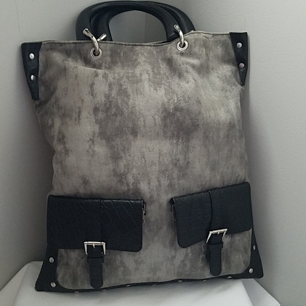 Black and Grey denim Wash Purse